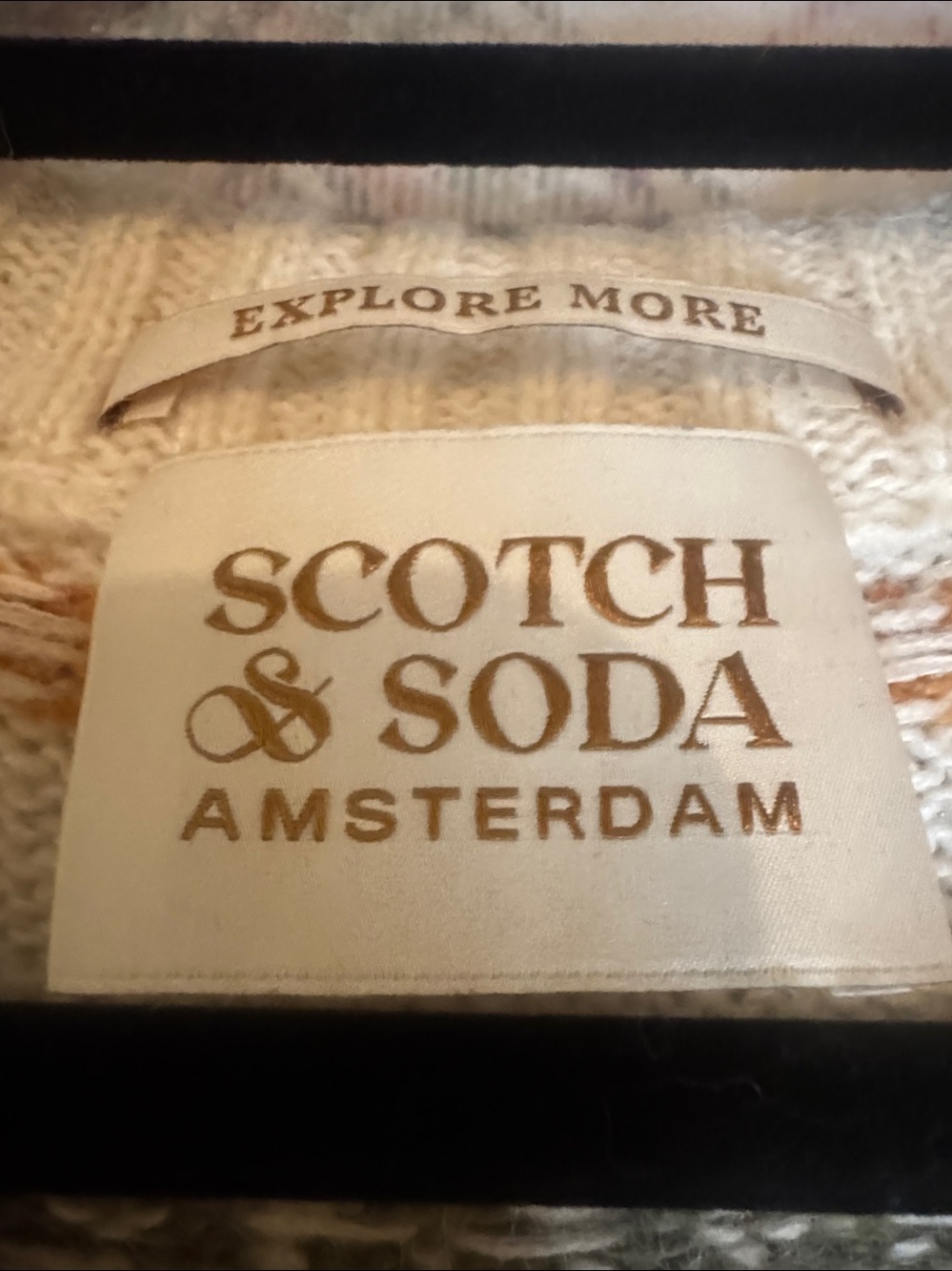 Scotch & Soda Cream Fair Isle V-Neck Sweater Vest with Pink and Olive Accents - Picture 3 of 6